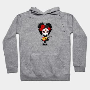 Sugar Skull Girl Playing Spanish Flag Guitar Hoodie